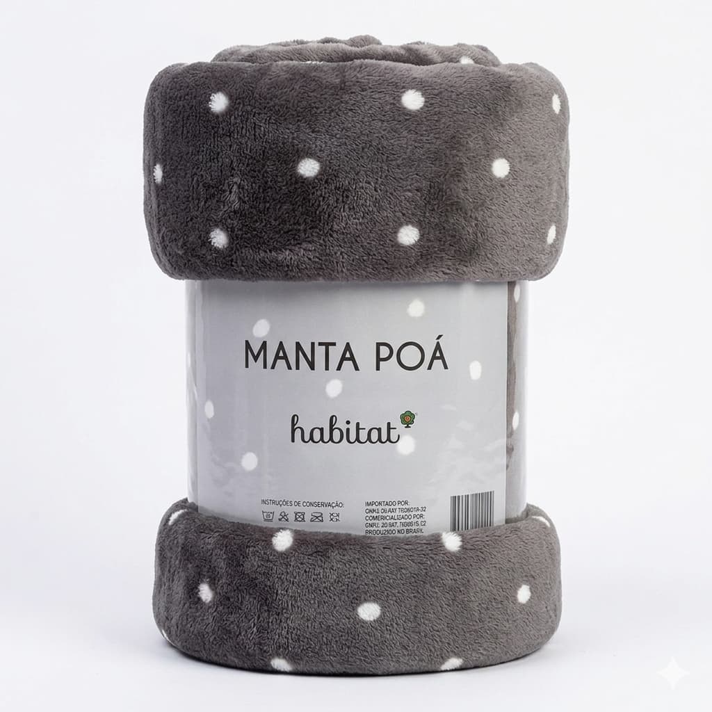 Manta Póa Habitat 2,40mx2,20m Fofa Tamanho Queen