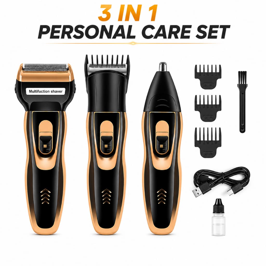 Aparador Multifuncional 3 Em 1 Barbeador Elétrico Aparador Nariz Recarregável 110/220v