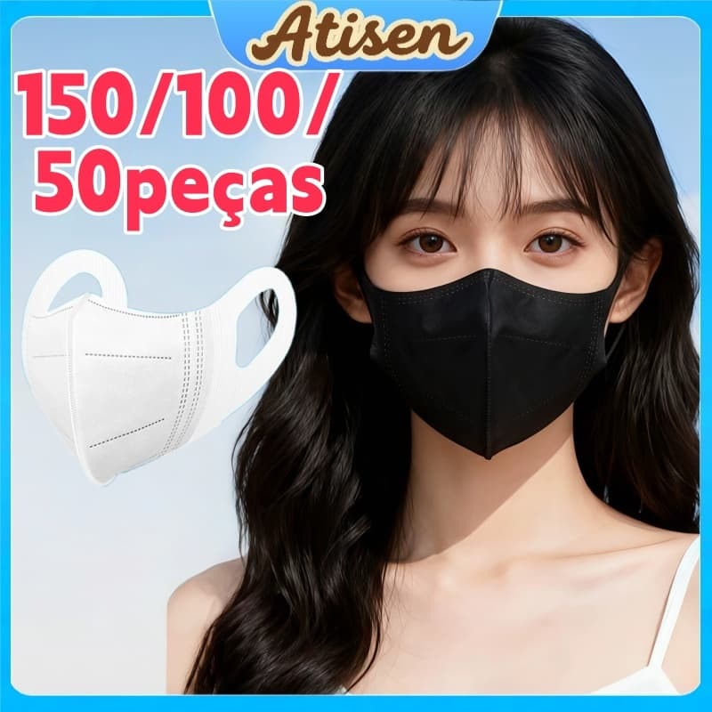 Máscara 3D Descartável Tripla Camada  Respirável Seguro Modelo Coreano