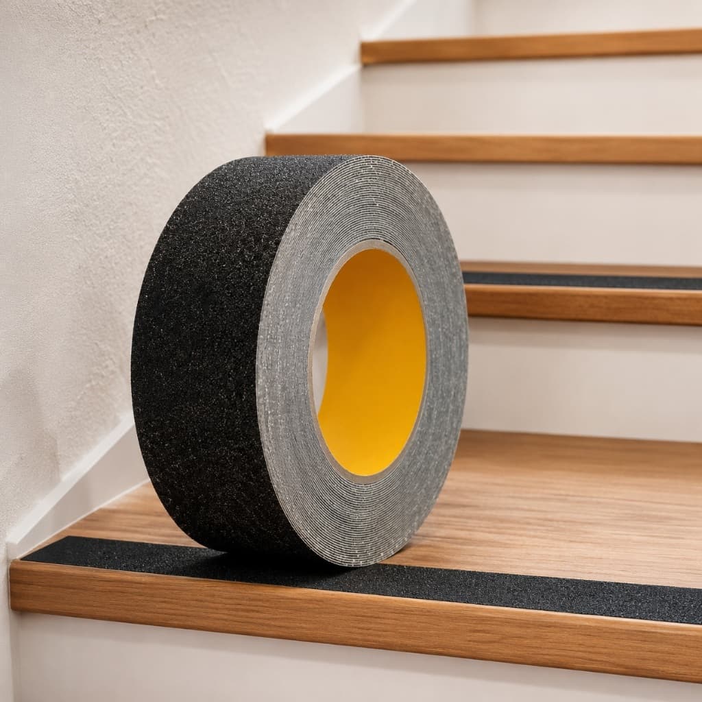 Fita Antiderrapante 5m e 15m Vonder Preta Área Interna Piso Escada Rampas Degraus 50mm