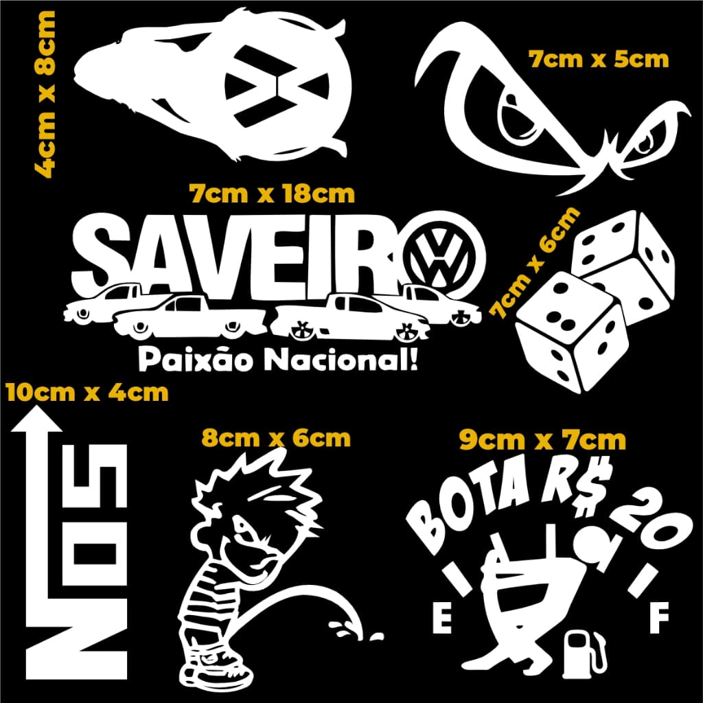 cartela original adesivos para carros + seu madruga de brinde!