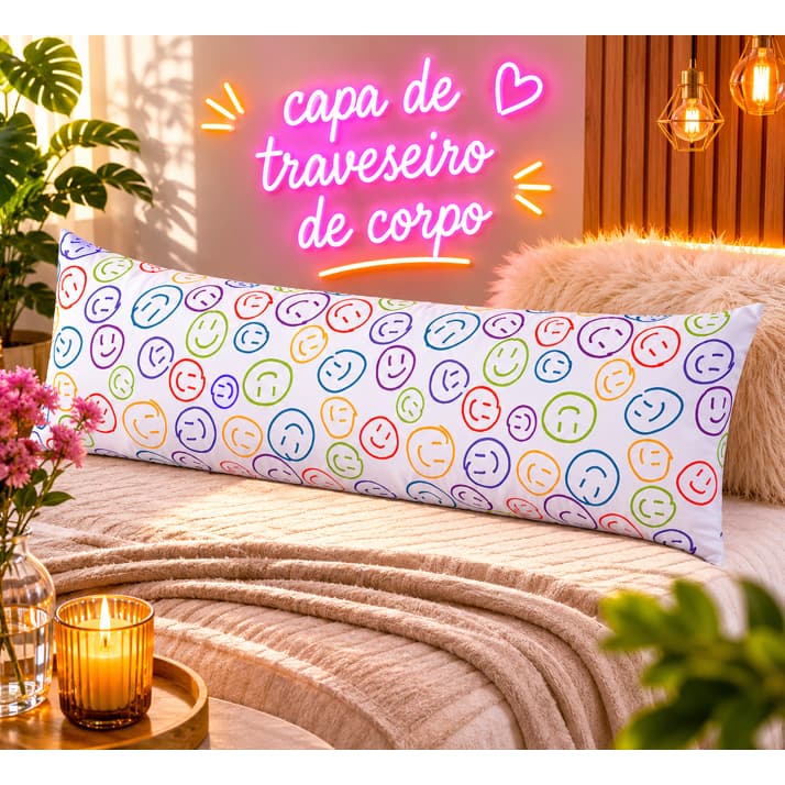CAPA PARA TRAVESSEIRO DE CORPO 1 PEÇA/CAPA DE TRAVESSEIRO COM ZÍPER 1,46m x 46cm