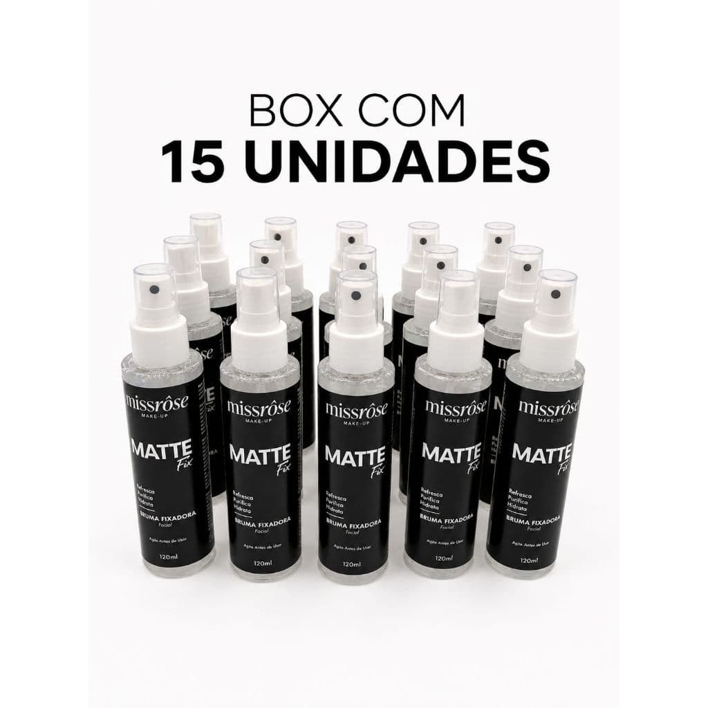 Kit Bruma Fixadora Matte Miss Rôse 120ml – Caixa com 5, 10 ou 15 Unidades | Atacado