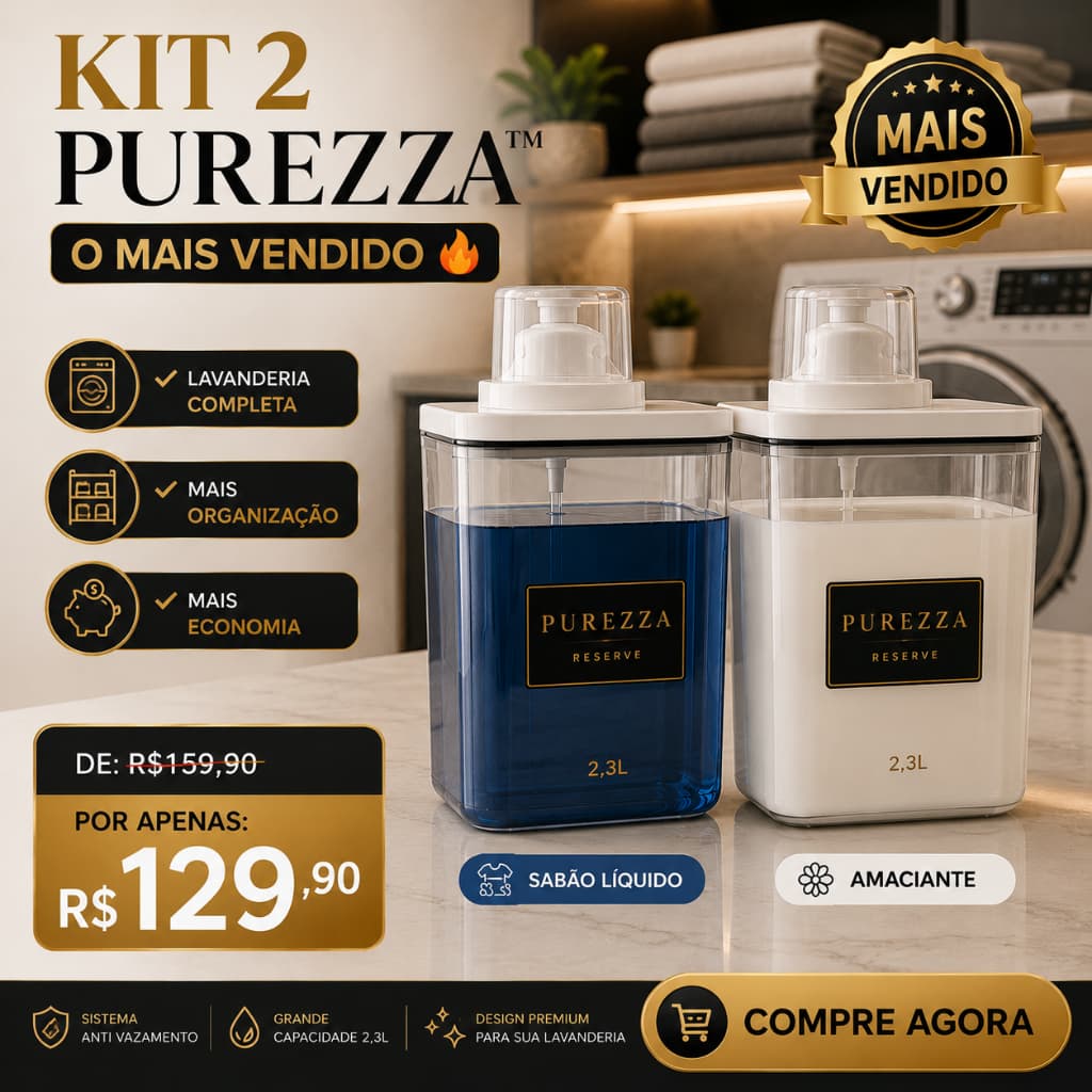 Dispenser Multiuso 2,3L Premium para Sabão Líquido e Amaciante