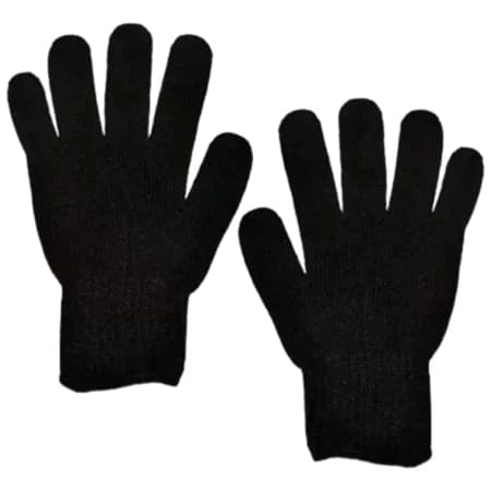 Luvas de Lã Frio Inverno Adulto Unisex Preta Mão