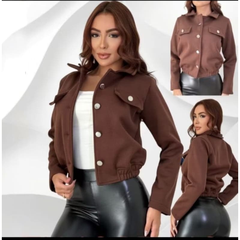 Jaqueta feminina lá batida Premium de inverno