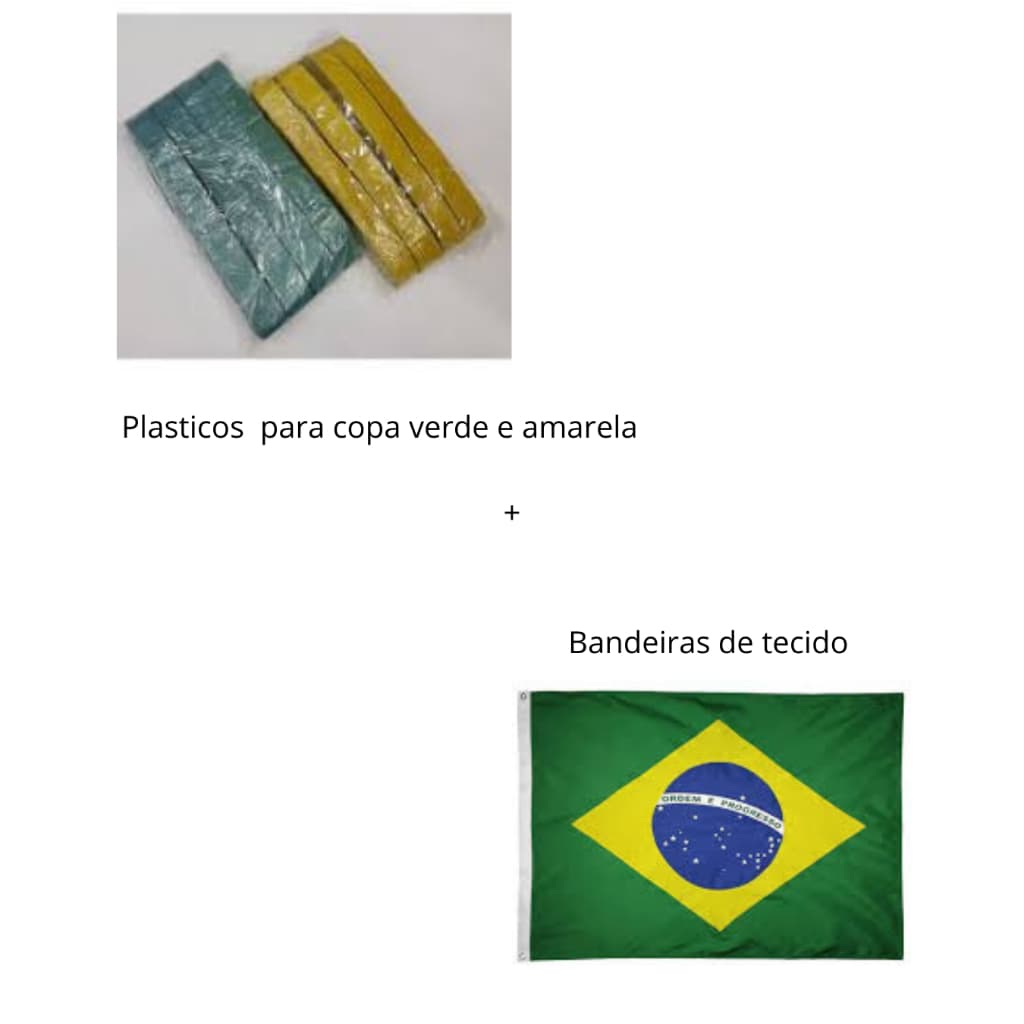 Plástico para copa 2kg + bandeiras de tecido
