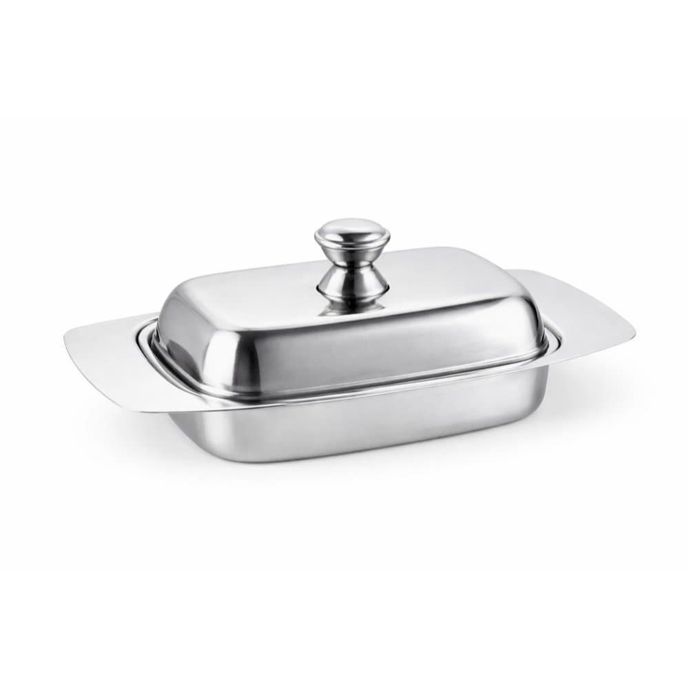 Manteigueira Tampa Inox 13cm – Elegante Cozinha Mesa