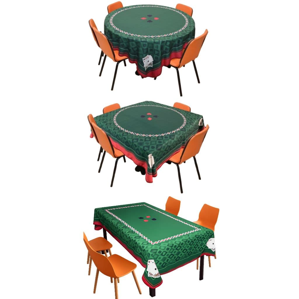 Toalha Mesa Aveludada Baralho Cartas Truco Poker Retangular Redonda ou Quadrada 4 a 6 Lugares Flanela  - Renova Enxovais