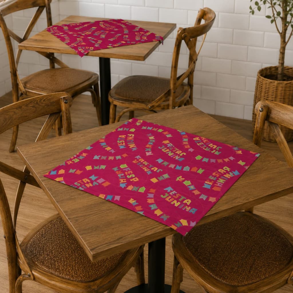 Kit Toalhas de Chá para Mesa e Decoração de Festa Junina Cobre Mancha Tecido Oxford Estampa São João