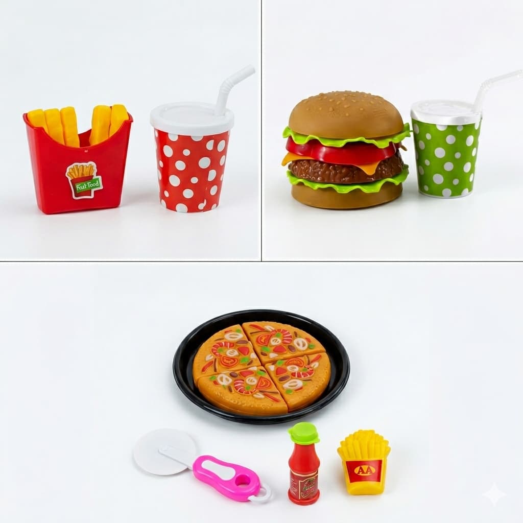 Brinquedo Cozinha Infantil Fast Food Pizza Lanche Educativo Criança