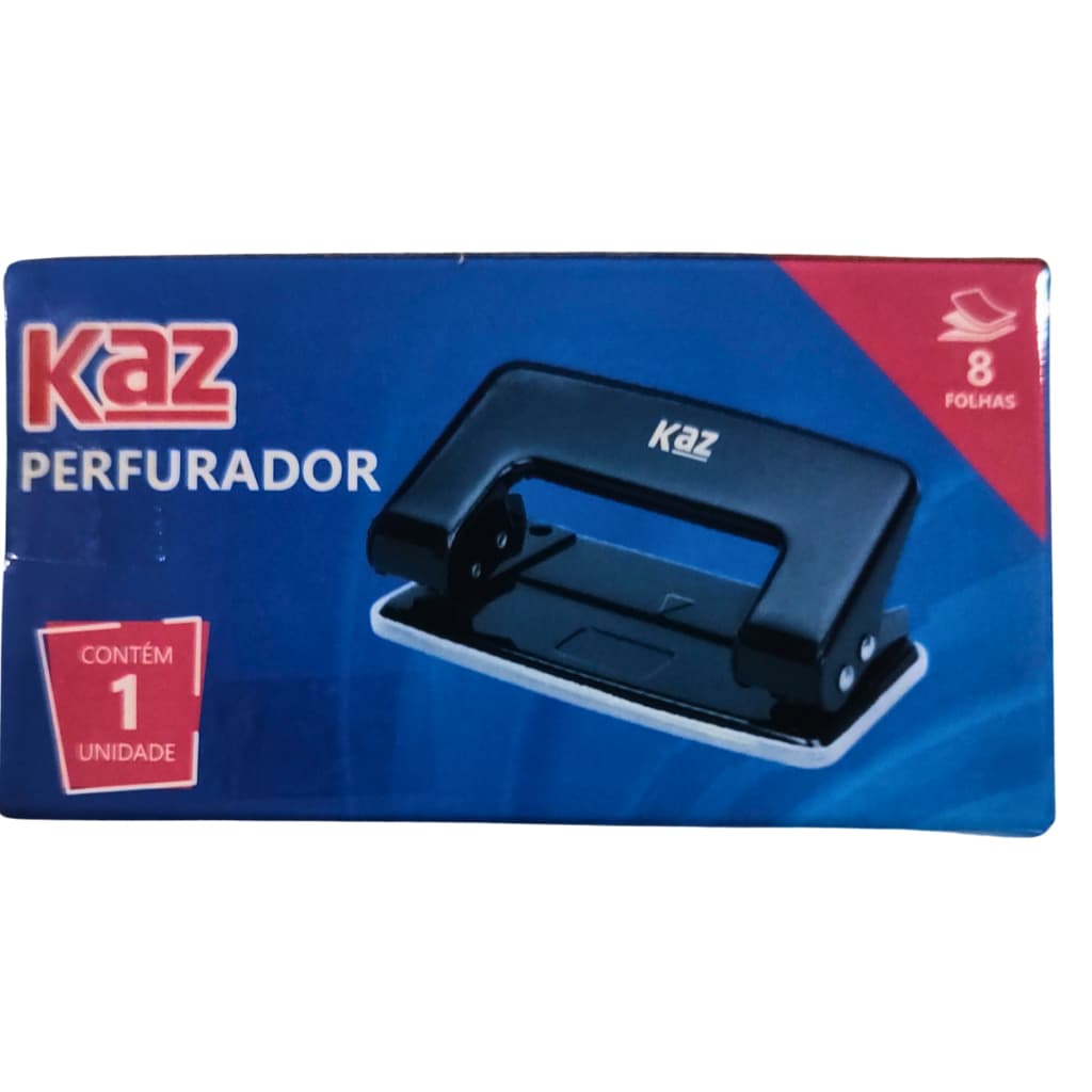 Furador Perfurador Papel E.V.A Scrapbook 2 Furos 8 Folhas - KAZ