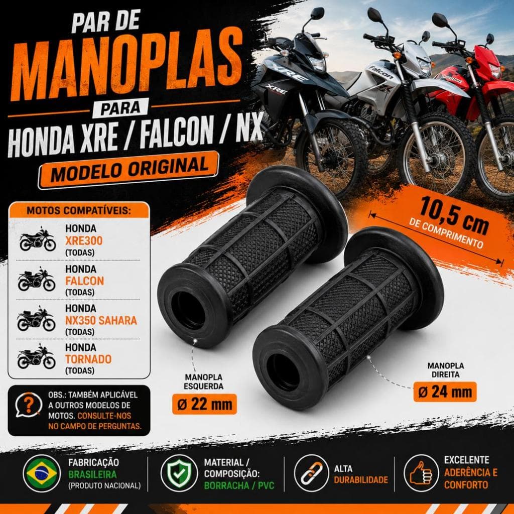Par Manoplas Para Moto Bros Xre300 Tornado Falcon Mod.Original Moto Motoboy Honda