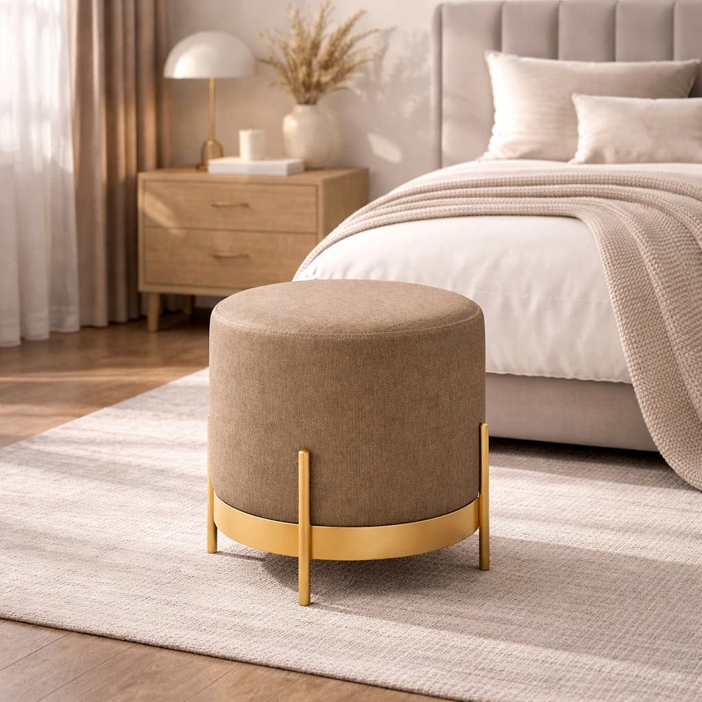 Puff Agar Decorativo Estofado Moderno para Sala, Quarto, Closet e Escritório