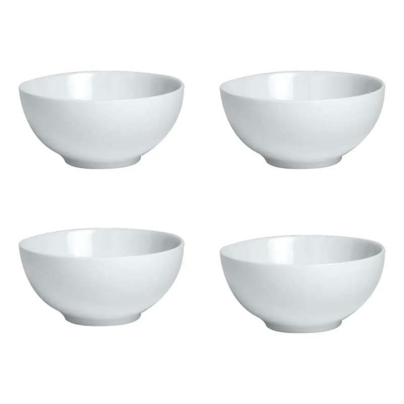 Kit 4 tigelas de cerâmica 1L  joguinho de cumbuca branca bowl