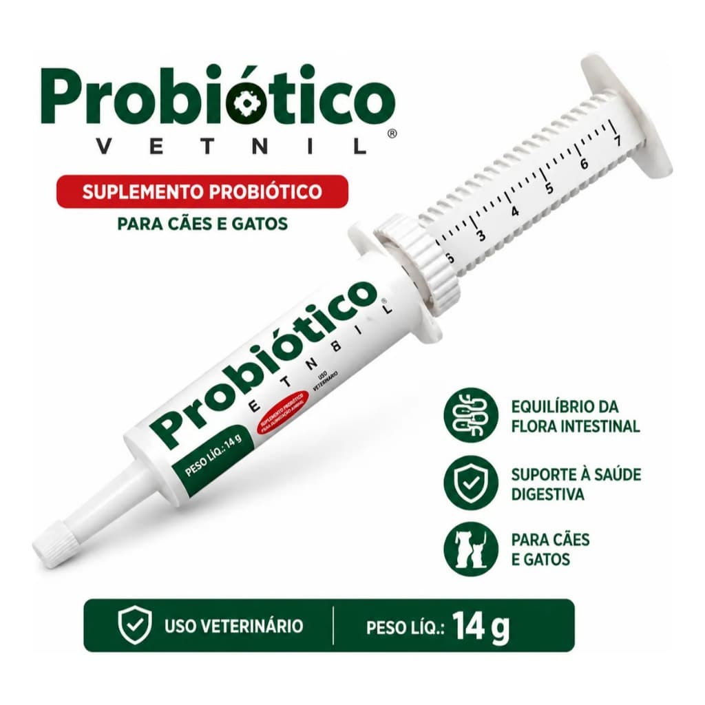 Probiotico Para Cães E Gatos Vetnil 14 Gramas Unidade