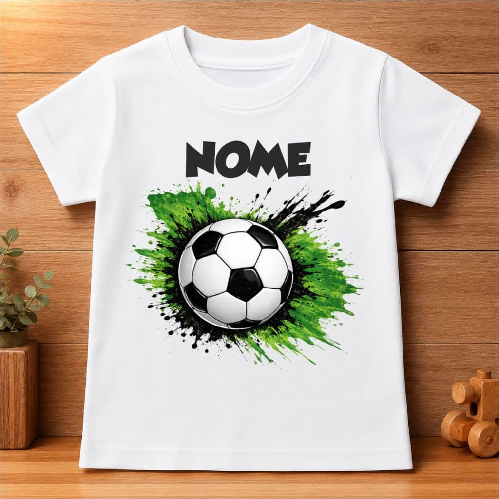 Camisa Infantil Aniversário Futebol Bola com Nome