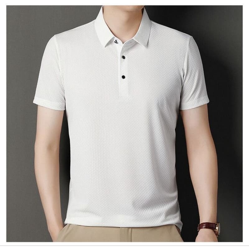 Polo Masculino Manga Curta  De Seda Gelada 101#