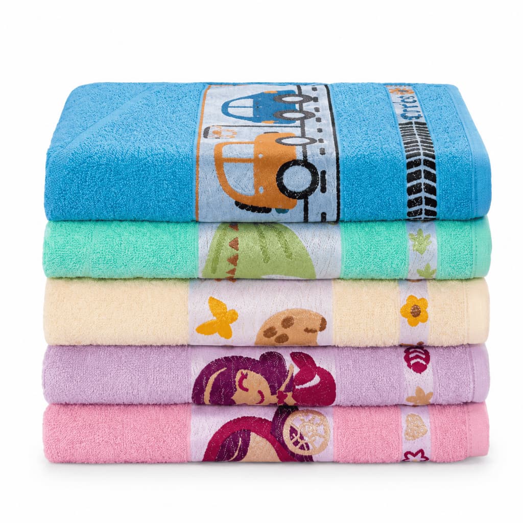 Kit 2 Toalhas de Banho Infantil 100% Algodão Soft Kids c/ Desenhos Bordado Menino Menina Super Macia