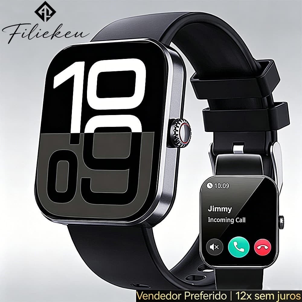 FILIEKEU pulseira smartwatch sonoefunção dechamada Bluetooth açúcar no sanguesmartwatch  Relógio