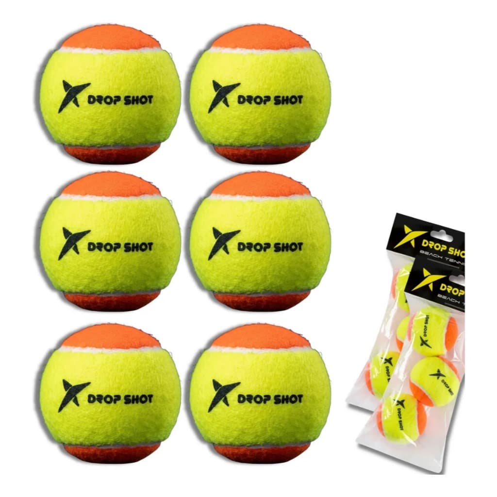 Kit C/ 6 Bolinhas Drop Shot Beach Tennis Approved Stage 2