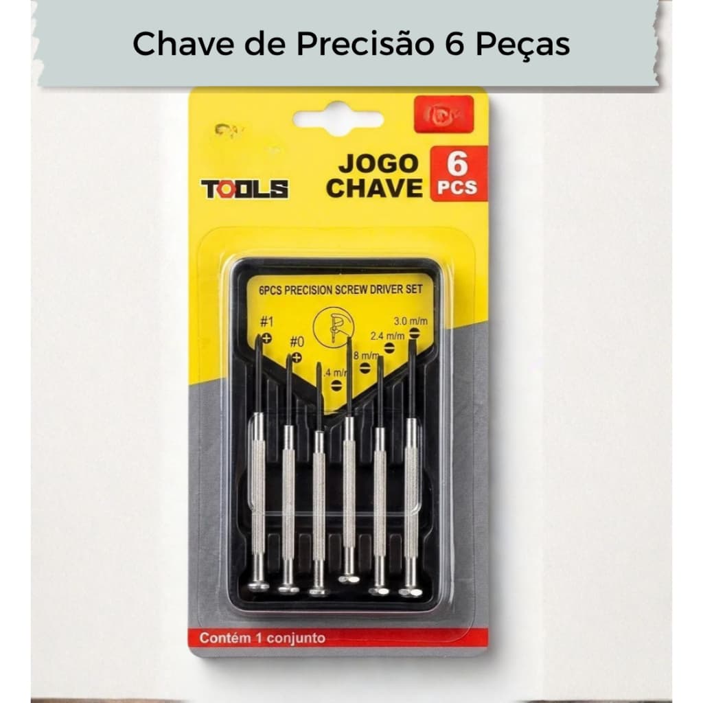 Kit Chaves Precisão 6 Peças Profissional Fenda Phillips Manutenção Celular Notebook Relógio