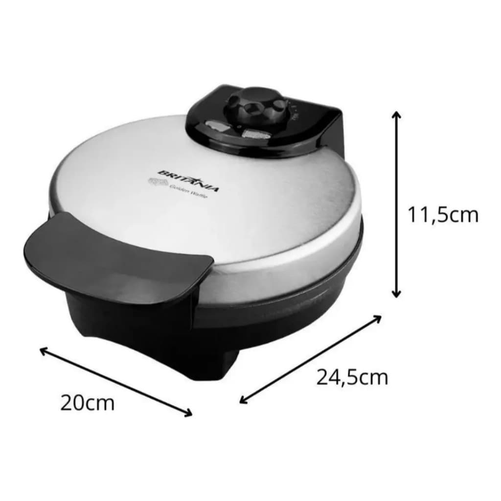 Máquina Golden Waffle 850w Cinza Britânia Cinza 127v