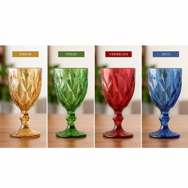 Taça de Vidro 300ml Opala – Kit com 6 Unidades – Design Elegante