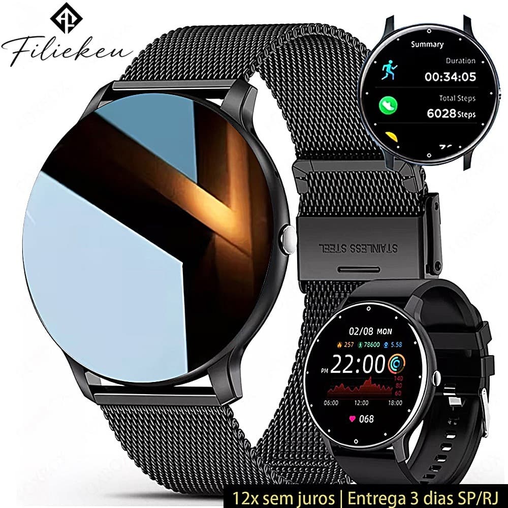 Relógio inteligente à prova d'água com conectividade Bluetooth para monitoramento de saúde Smartwatch tela TFT