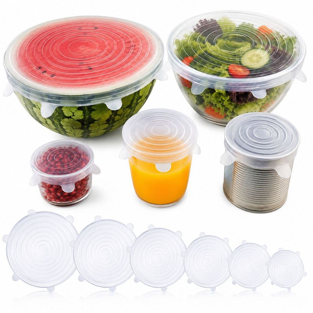 Kit 6 Tampas de Silicone Universal para Potes e Tigelas | Reutilizável Ajustável Vedação Forte