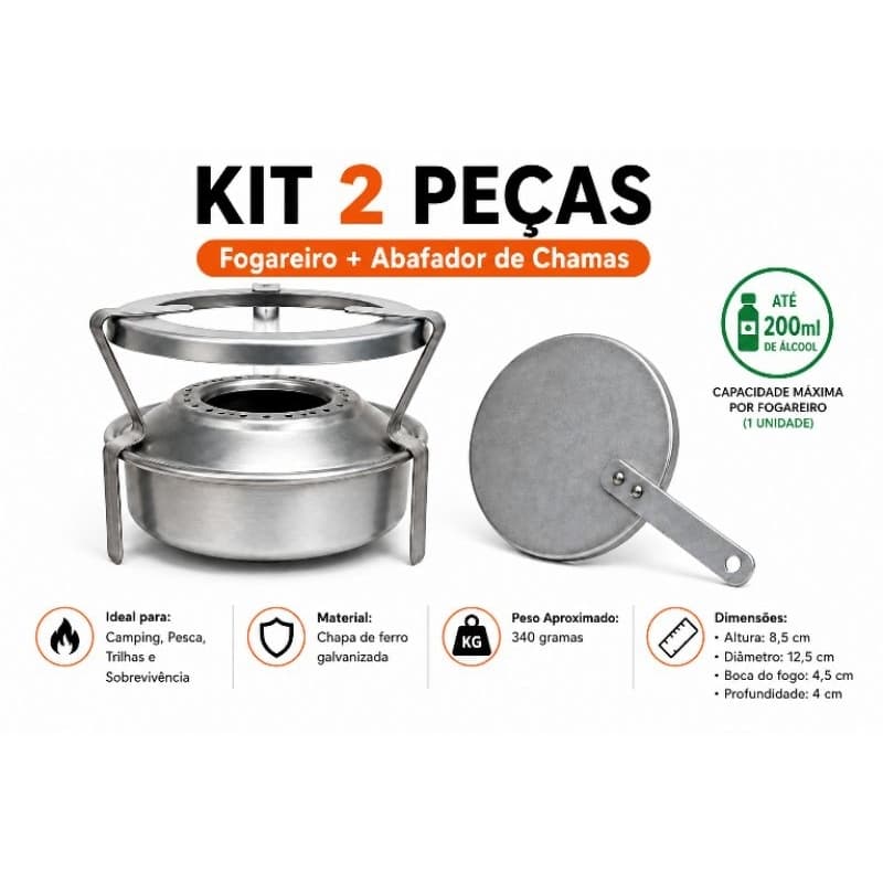 fogareiro espiriteira a álcool,fogão portátil sem pintura para camping, caminhoneiros, pesca e sobrevivência.