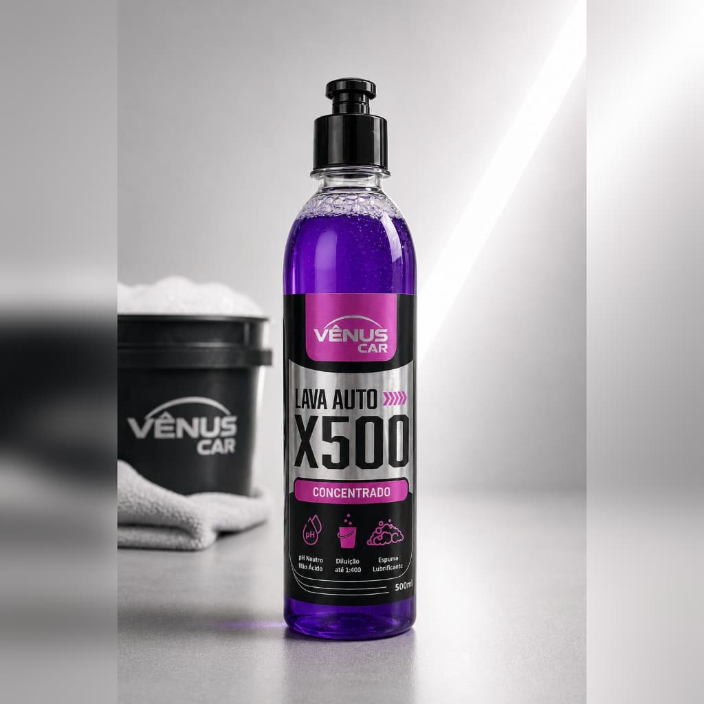 Shampoo Automotivo Lava Auto X500 Neutro Concentrado Vênus Car 500 ml Brilho intenso