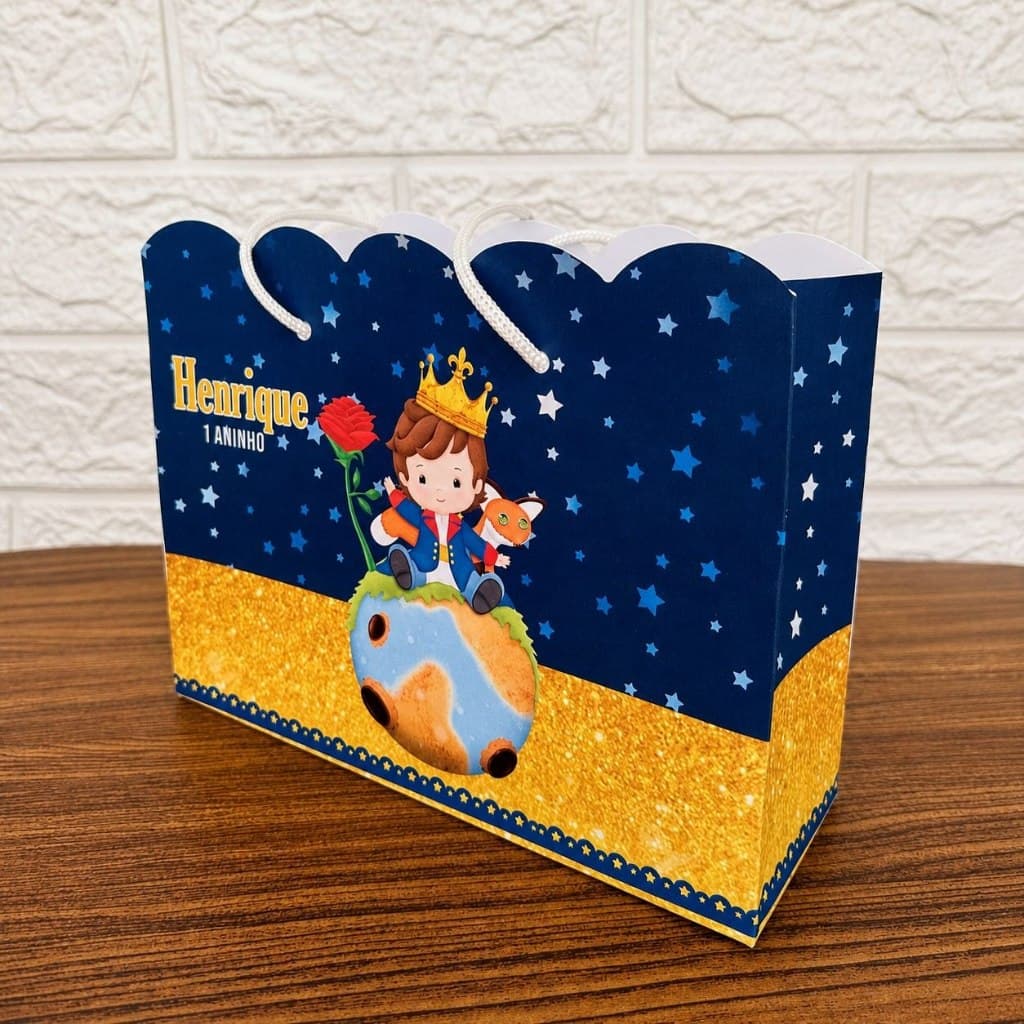 Sacolinha Surpresa Lembracinha Personalizada Pequeno Principe- Pegue e Monte