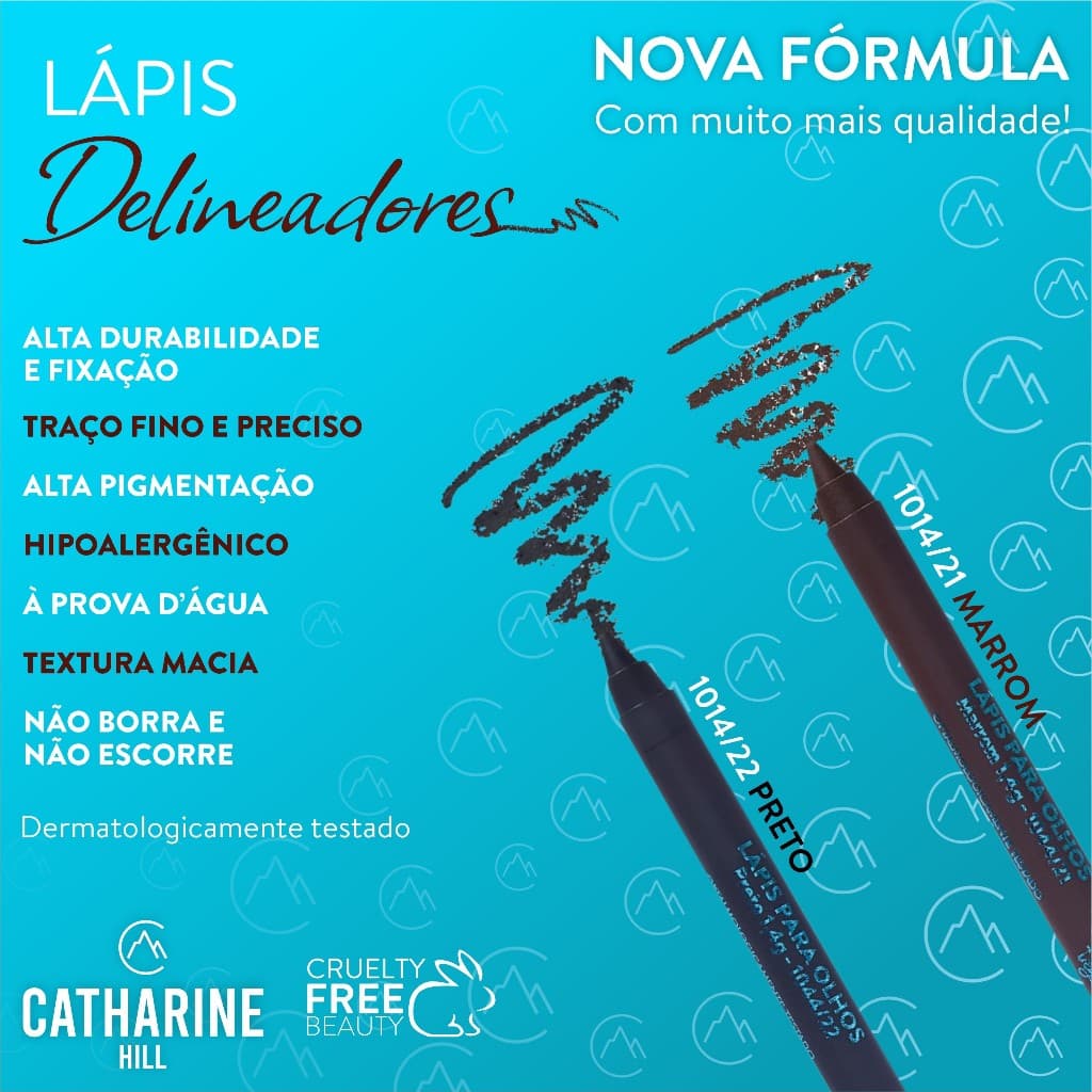 Lápis Delineador para Olhos Catharine Hill Alta Pigmentação Longa Duração