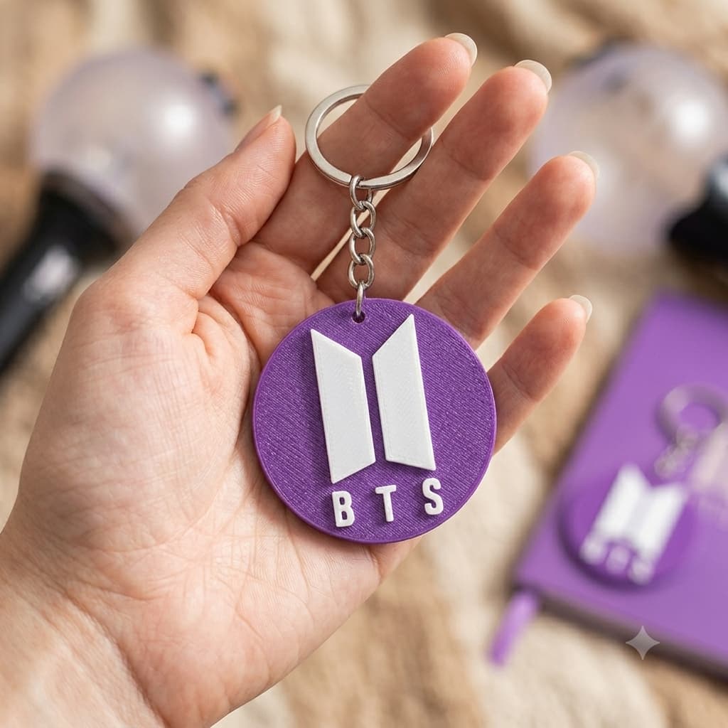 Chaveiro BTS 3D - Logo Circular  Presente Army Premiun
