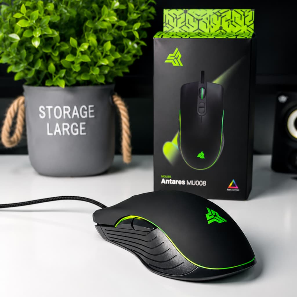 Mouse Gamer RGB USB 4800 DPI 7 Botões Ergonômico Alta Precisão para PC Notebook Gamer e Console