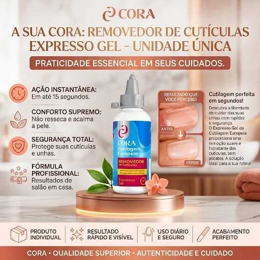 Removedor de Cutículas King Gel Cora 100ml 💅 Sem Alicate ⚡ Age em 15 Segundos 💅