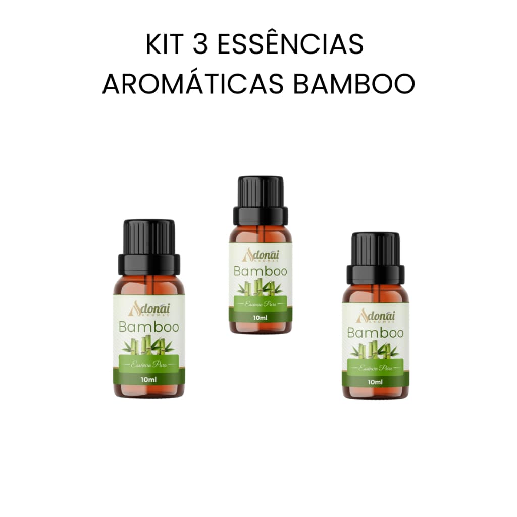 Kit 3 Essência Essência Bamboo 10ml Aroma Fresco Sofisticado Difusor Ambiente