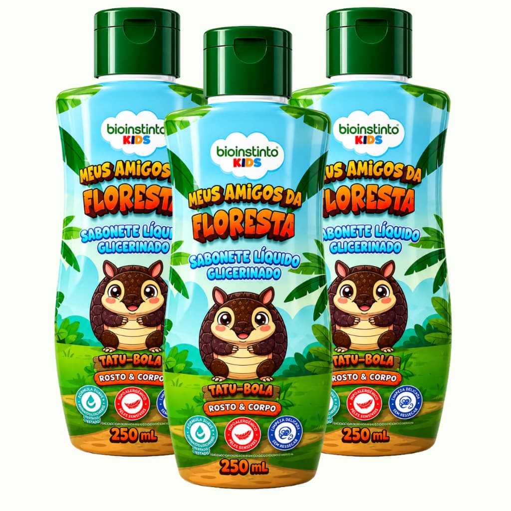 SABONETE LÍQUIDO TATU BOLA KIDS 250 ML - NÃO IRRITA OS OLHOS, HIPOALERGÊNICO