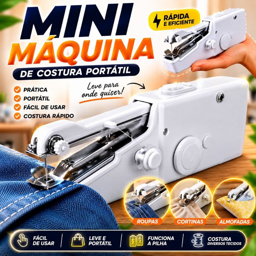 Mini Máquina Manual Máquininha De Costura Mecanica Portatil