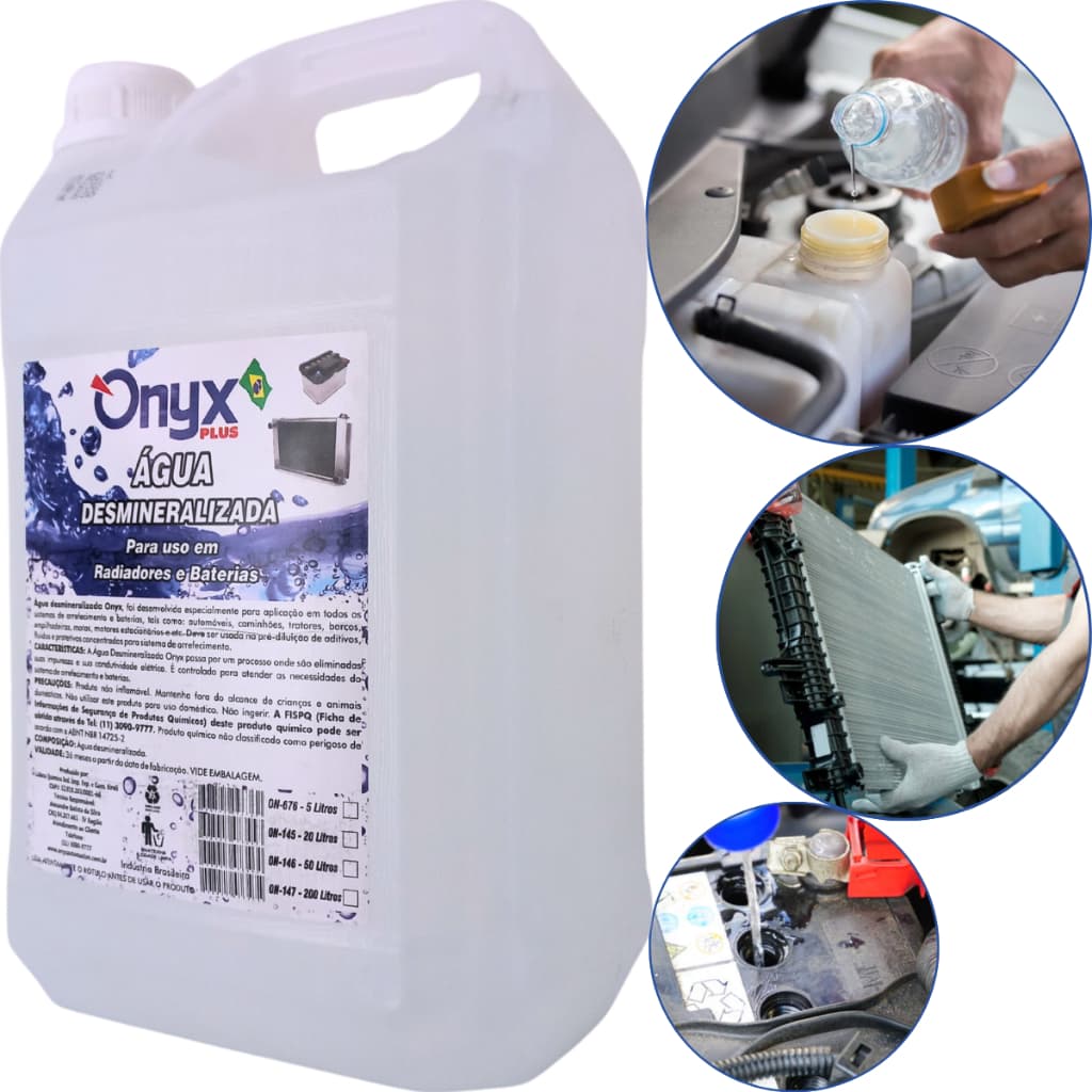 Água Desmineralizada Para Radiadores e Bateria Onyx 5 Litros
