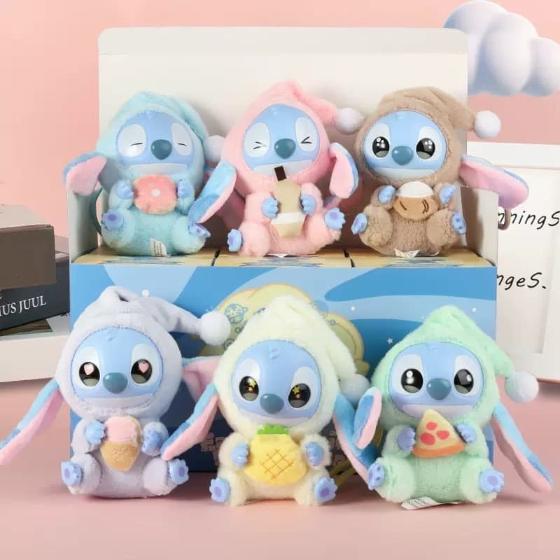 Boneco Stitch Labubu Surpresa Chaveiro Colecionável De Pelúcia