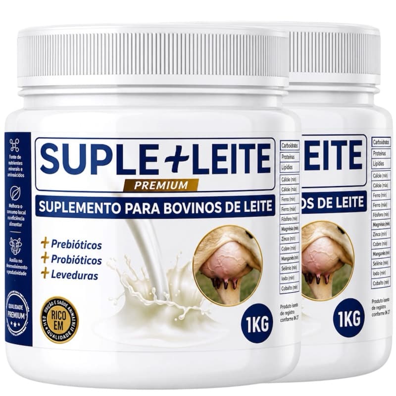 Kit 2 Suplementos Bovinos para Vaca em Lactação 2kg Aumenta Leite Reduz CCS e Previne Mastite