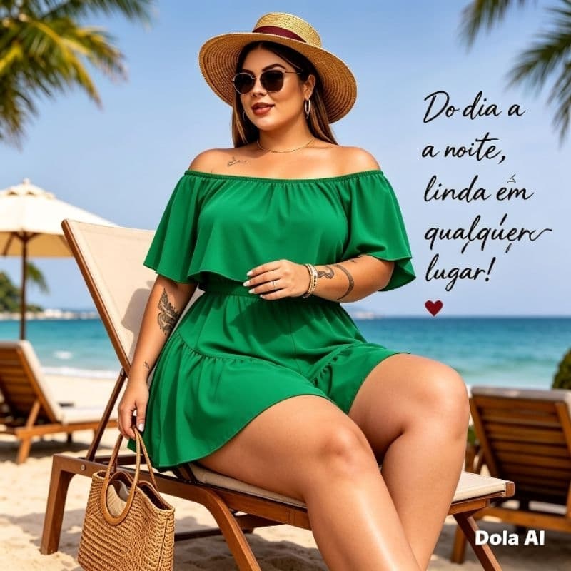 Macaquinho Plus Size Ombro a Ombro Short Saia Tecido Duna G1 G2 Vestido Feminino Casual Praia