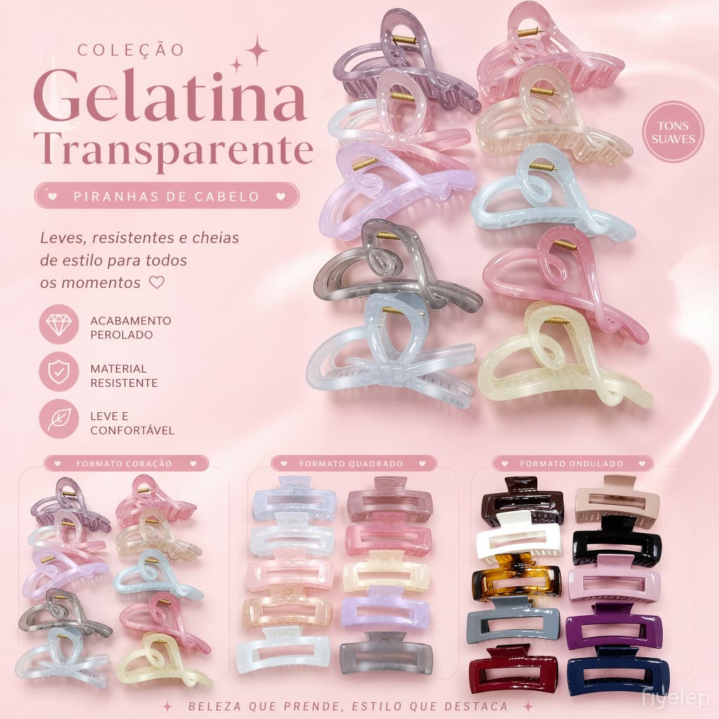 Kit1/2/3 Presilhas de Cabelo Femininas Cute Coreanas Kit com 18 Modelos Trend 11cm
