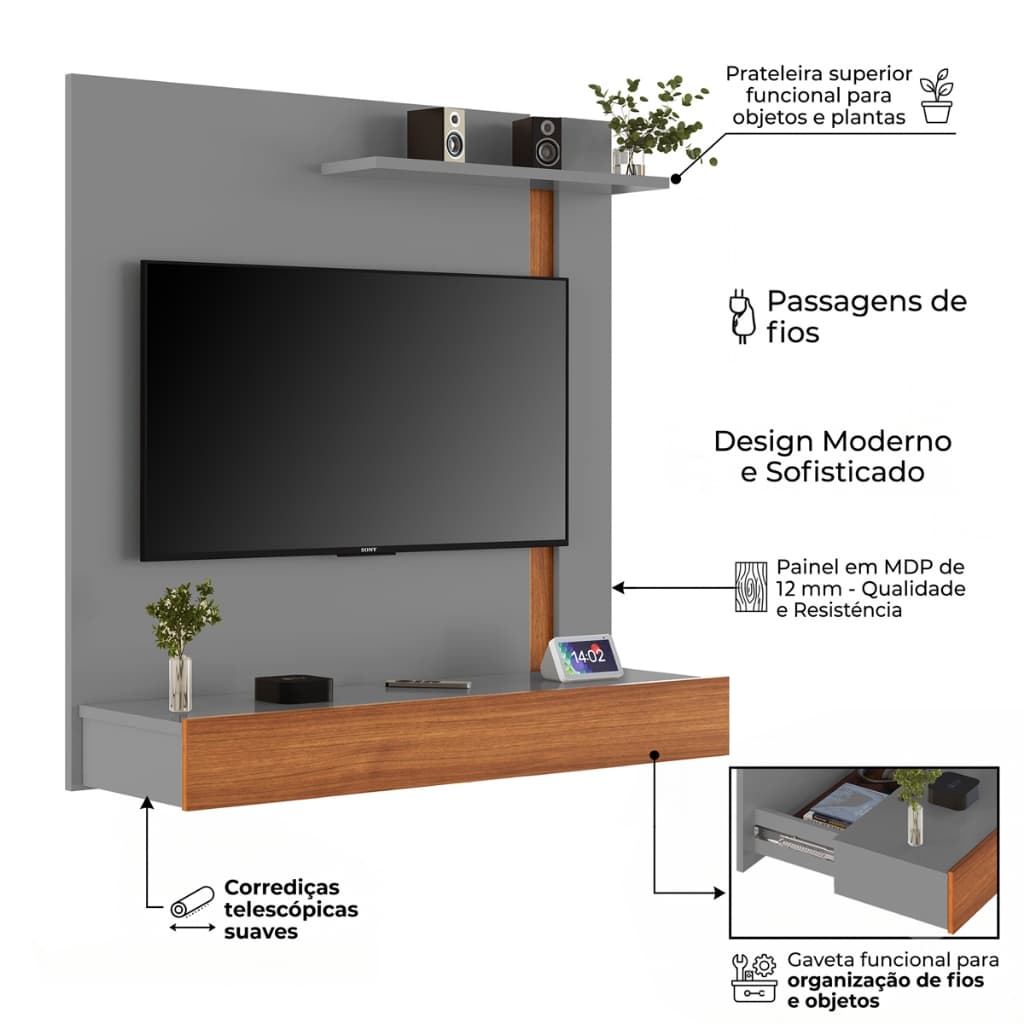 QUEIMA DE ESTOQUE! Suporte Painel Tv Quarto Sala Painel Prateleira Até 32 Polegadas - Cores