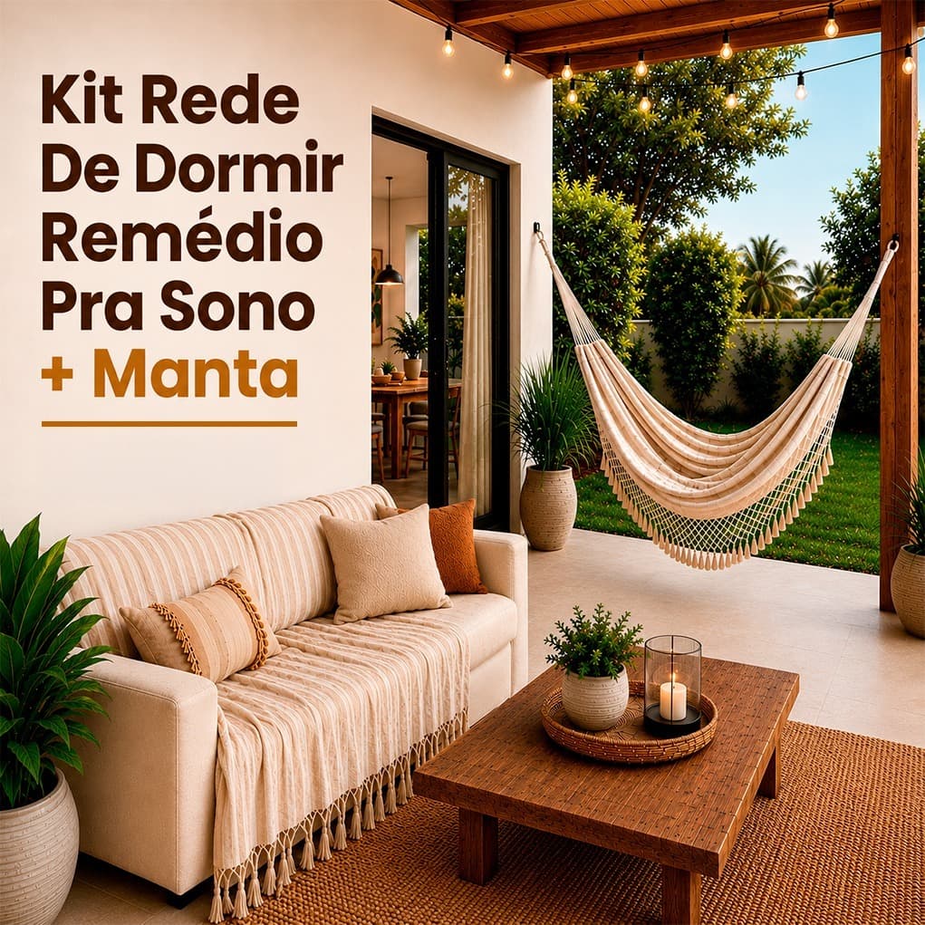 Kit Rede De Dormir Remédio Pra Sono + Manta Gigante 3 Metros Com Nozinho
