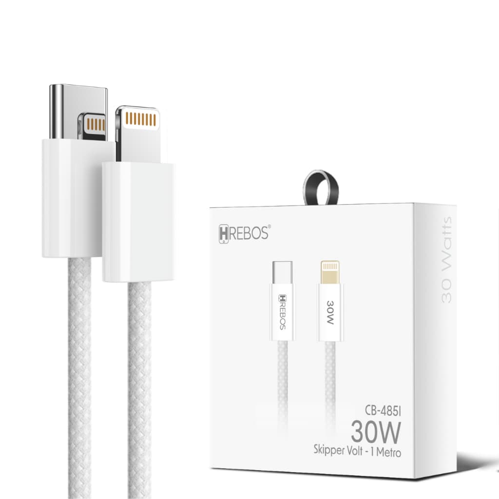 Cabo Tipo C para Lightning Hrebos CB-485I 30W 1 Metro Carregamento Rápido PD iPhone iPad USB-C