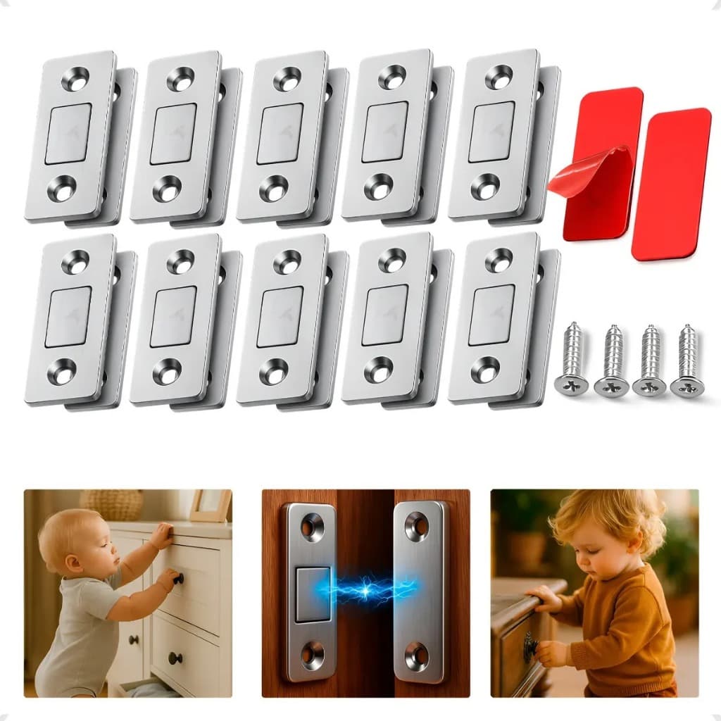 KIT COM 8 FECHOS MAGNETICOS PARA PORTA DE ARMARIO