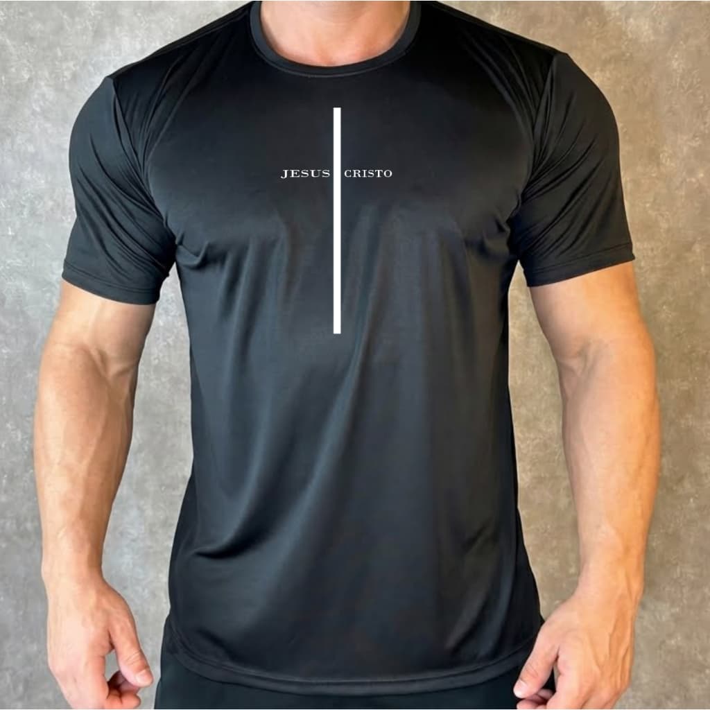 Camiseta Dry Fit Premium Cristã Jesus Treino Anti Odor Proteção Solar UV+50 Reforçada Secagem Rapida